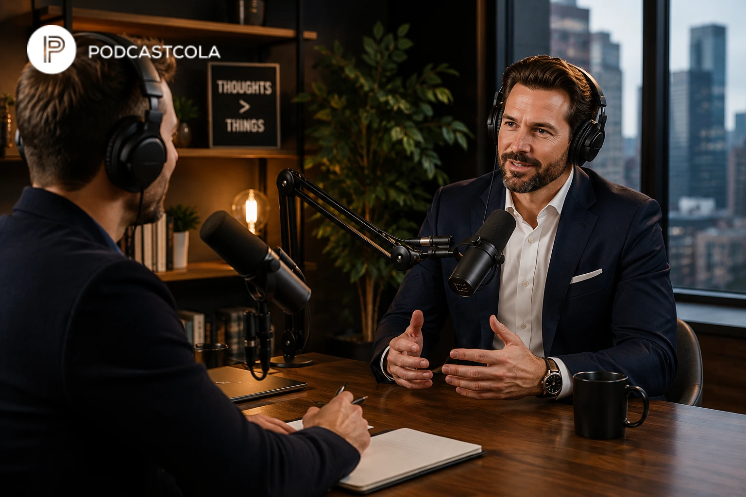 An executive sharing insights during a Podcast Guesting for CEOs session.